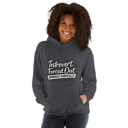 Introvert Forced Out hoodie dark heather new edition