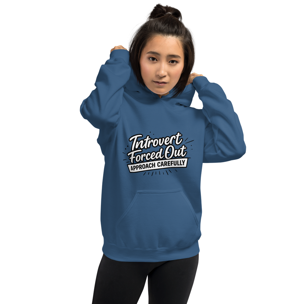 Approach Carefully — Introvert Forced Out | Unisex Heavy Blend Hoodi