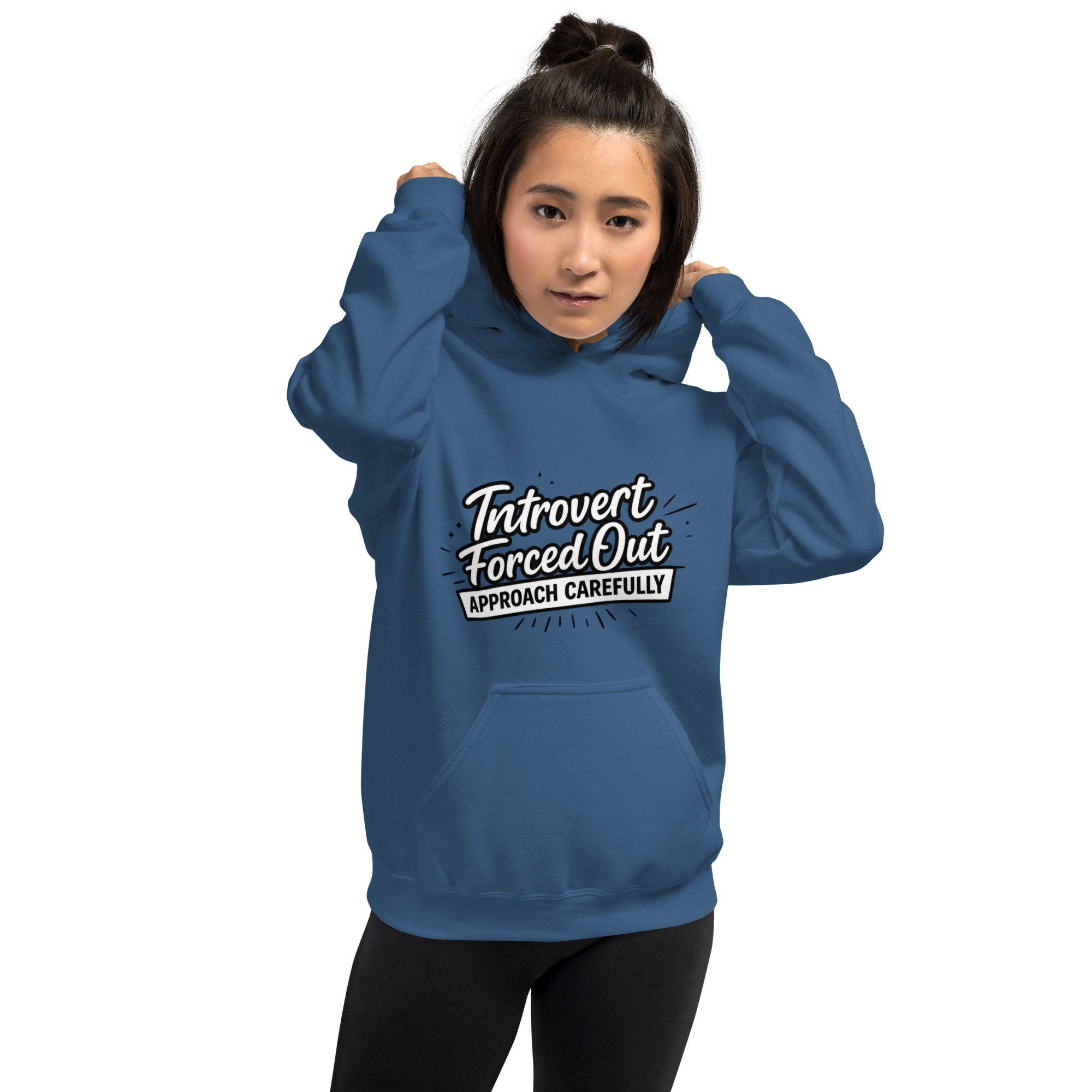 Approach Carefully — Introvert Forced Out | Unisex Heavy Blend Hoodi
