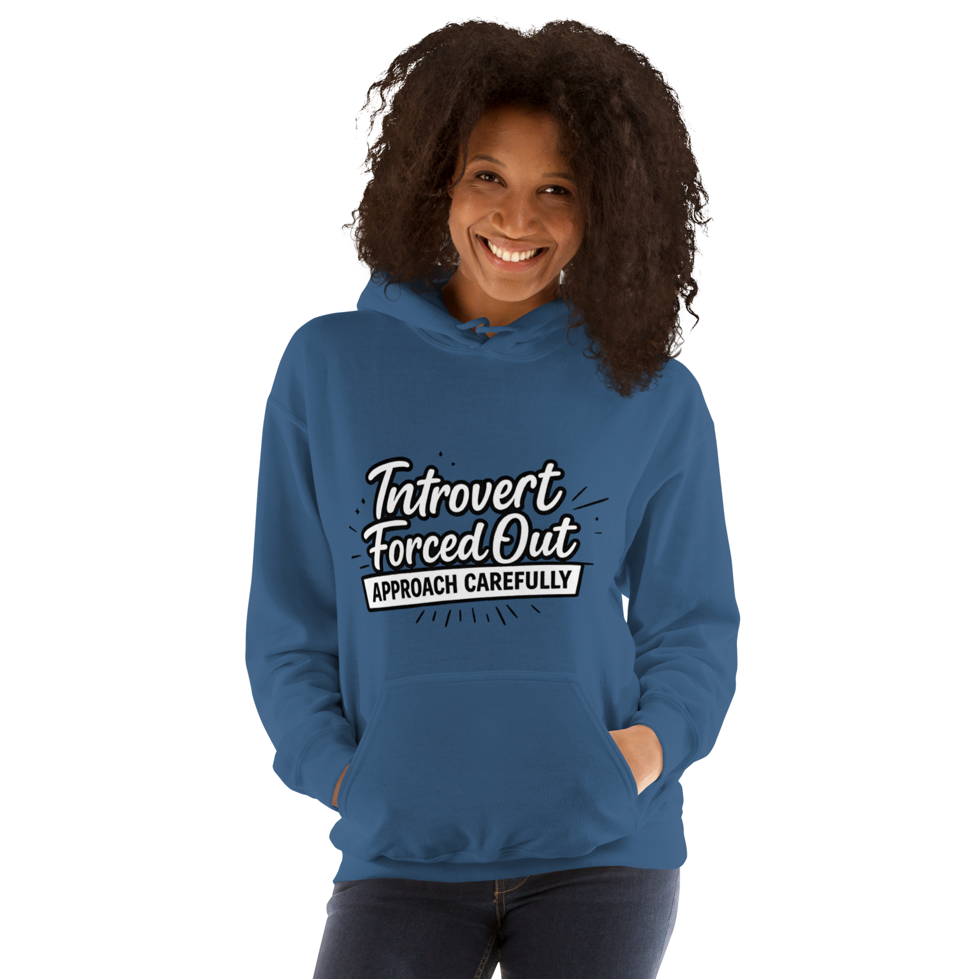 Introvert Forced Out Approach Carefully hoodie – new edition updated font