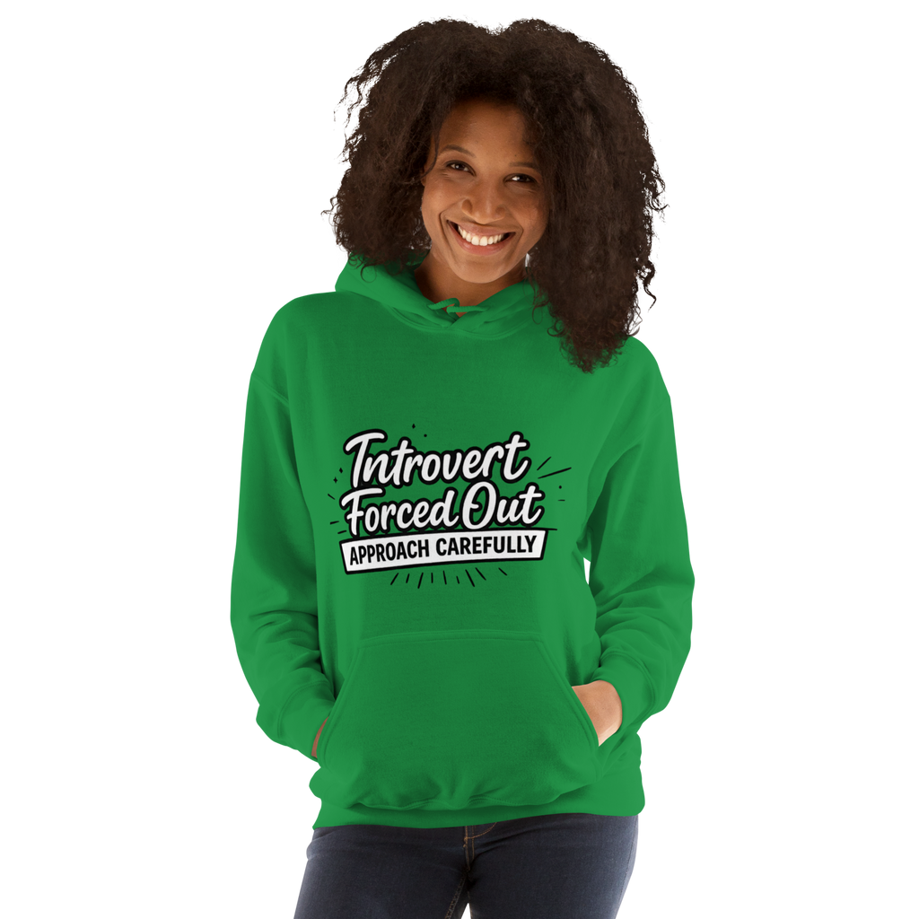 Approach Carefully — Introvert Forced Out | Unisex Heavy Blend Hoodi