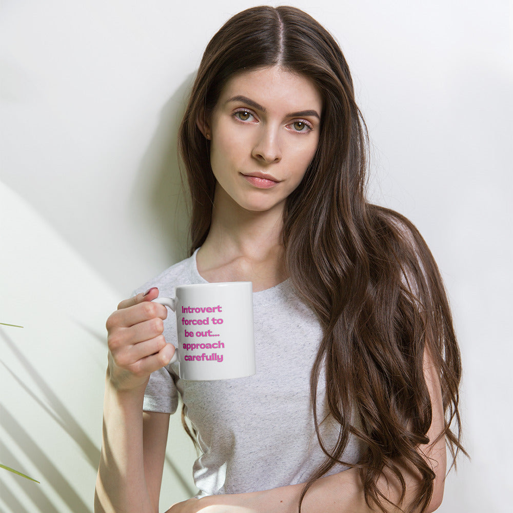 Introvert Approach Carefully coffee mug – funny introvert mental health gift